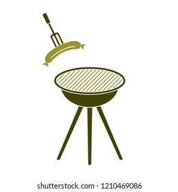 Barbecue sausage icon. Vector illustration.

