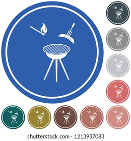 Barbecue sausage icon. Vector illustration.

