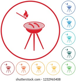 Barbecue sausage icon. Vector illustration.

