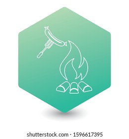 Barbecue sausage icon. Vector illustration.

