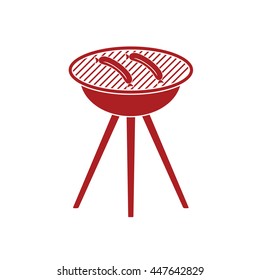 Barbecue sausage icon. Vector illustration.