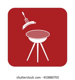 Barbecue sausage icon. Vector illustration.