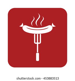 Barbecue sausage icon. Vector illustration.

