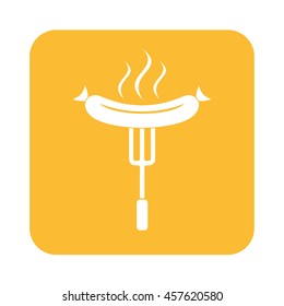 Barbecue sausage icon. Vector illustration.