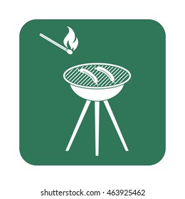 Barbecue sausage icon. Vector illustration.

