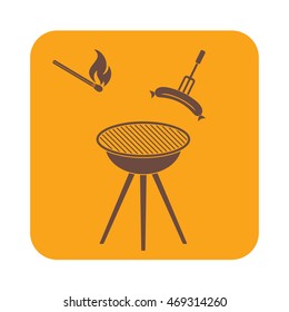 Barbecue sausage icon. Vector illustration.

