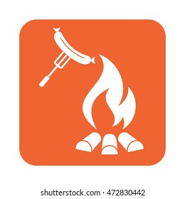 Barbecue sausage icon. Vector illustration.

