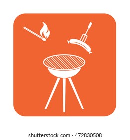 Barbecue sausage icon. Vector illustration.
