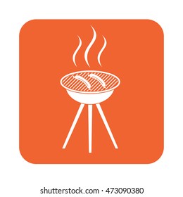 Barbecue sausage icon. Vector illustration.

