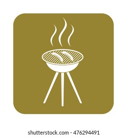 Barbecue sausage icon. Vector illustration.

