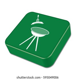 Barbecue sausage icon. Vector illustration.