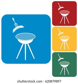 Barbecue sausage icon. Vector illustration.

