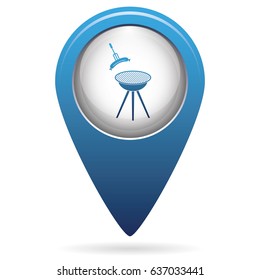 Barbecue sausage icon. Vector illustration.

