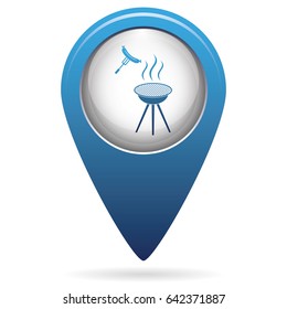 Barbecue sausage icon. Vector illustration.

