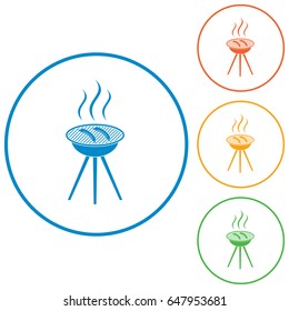 Barbecue sausage icon. Vector illustration.

