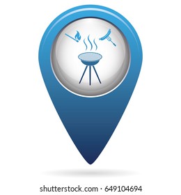 Barbecue sausage icon. Vector illustration.

