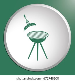 Barbecue sausage icon. Vector illustration.