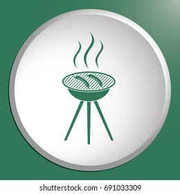 Barbecue sausage icon. Vector illustration.


