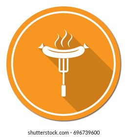 Barbecue sausage icon. Vector illustration.

