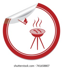 Barbecue sausage icon. Vector illustration


