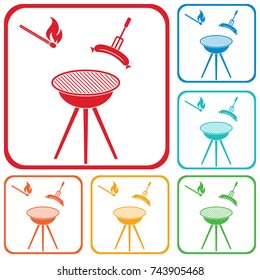 Barbecue sausage icon. Vector illustration.


