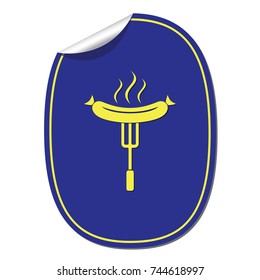 Barbecue sausage icon. Vector illustration.

