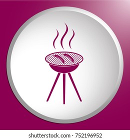 Barbecue sausage icon. Vector illustration.

