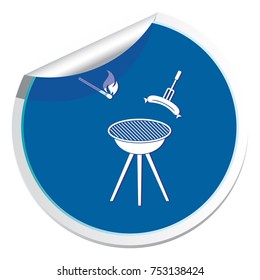 Barbecue sausage icon. Vector illustration.

