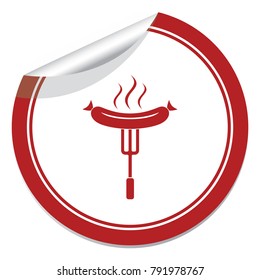 Barbecue sausage icon. Vector illustration.