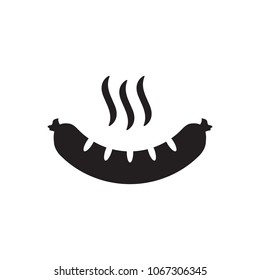 Barbecue sausage smoking vector icon isolated on white background