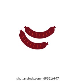 Barbecue sausage vector icon color