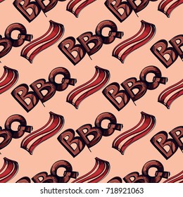 Barbecue seamless pattern. Background for design of packaging, cover, textiles, wallpaper.