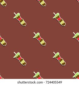 barbecue seamless pattern in dark background