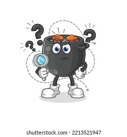 the barbecue searching illustration. character vector