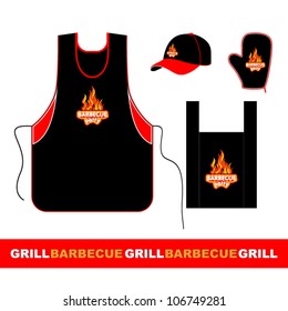 Barbecue set design.