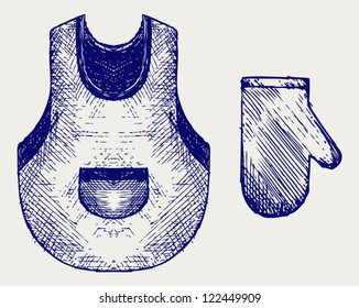 Barbecue set. Doodle style