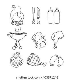 Barbecue set of icons