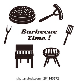 barbecue silhouette set