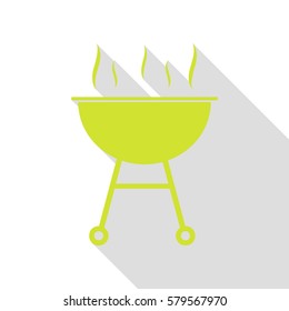 Barbecue simple sign. Pear icon with flat style shadow path.