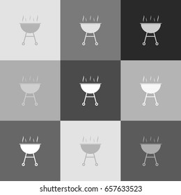 Barbecue simple sign. Vector. Grayscale version of Popart-style icon.
