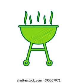 Barbecue simple sign. Vector. Lemon scribble icon on white background. Isolated