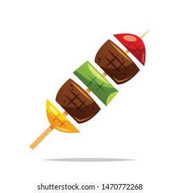 Barbecue skewer vector isolated illustration