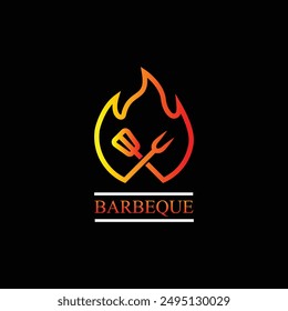 Barbecue smokehouse grill restaurant logo template vector 