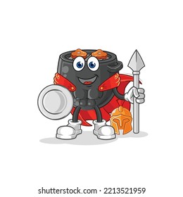 the barbecue spartan character. cartoon mascot vector