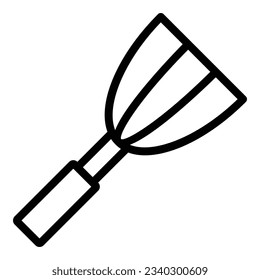 Grillspatula-Symbol-Umriss-Vektorgrafik. Kochutensilien. BBq Gabel