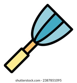 Barbecue spatula icon outline vector. Cooking utensil. Bbq fork color flat