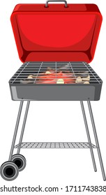 Barbecue stand on white background illustration