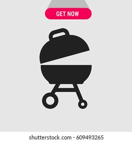 Barbecue Stand Vector Icon, The symbol of barbecue brazier. Simple, modern flat vector illustration for mobile app, website or desktop app   