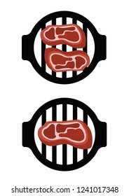 Barbecue steak in grill