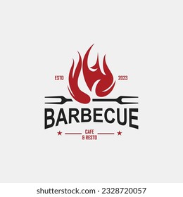 barbecue, steak house icon and logo